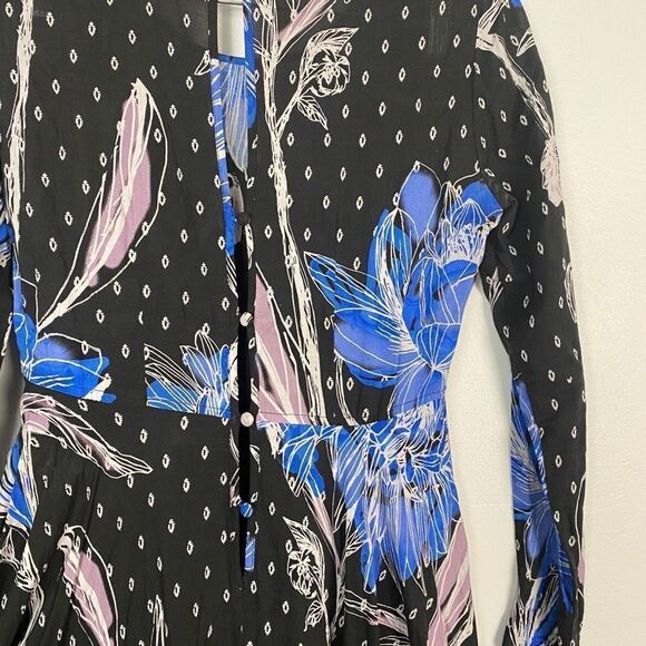 Free People First Kiss Printed Maxi Dress Botanical Night Blue XS - Picture 3 of 8